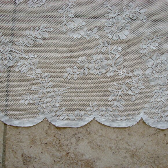 Lace Floral Curtains Ikea Alvine Svets 3 Panels Off White 57" x 98" - Picture 10 of 15